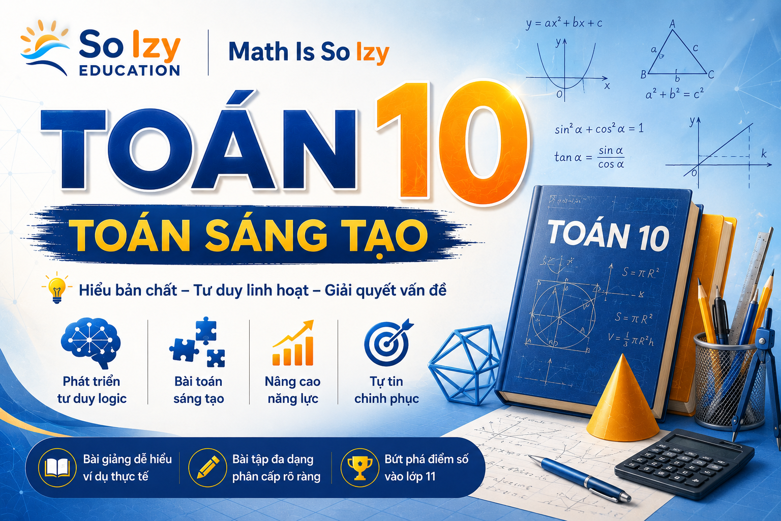 Toán 10 — Nền tảng THPT, luyện tương tác theo GDPT 2018 | So Izy Education